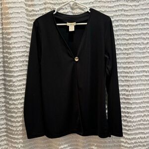 Travel Smith Black Lightweight Jacket, Womens Size Large, One Button Design